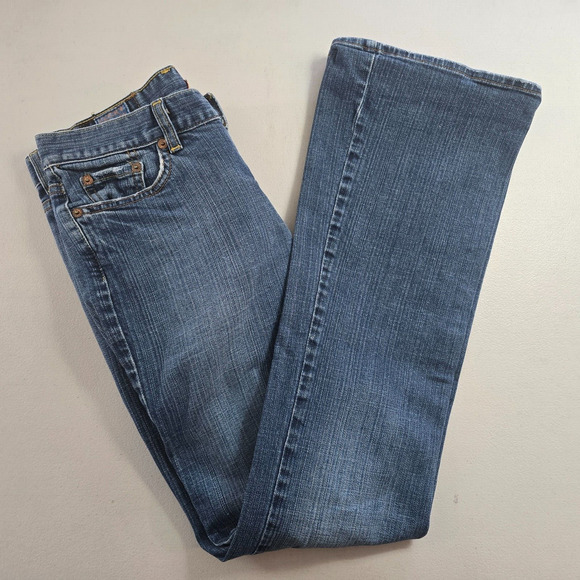 Lucky Brand Jeans Women's 4 / 27 Blue Medium Wash Fade Slight Distressed Bootcut - Picture 9 of 16